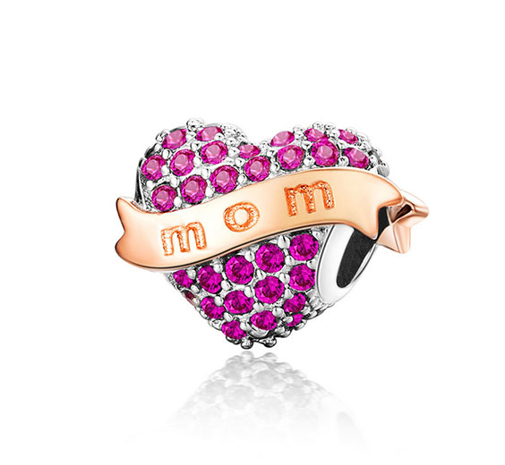 Charm Corazón de diamantes Mom